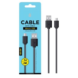 Cable USB a Micro USB / 3m / Negro / AS109 / One+