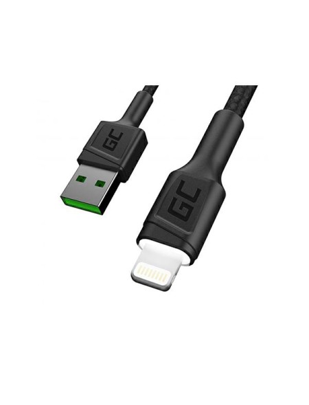 Cable datos USB 2.0 a Lightning Iiphone 5-12 / 1.2m / 2.4a / Led Blanco / KABGC05 / Greencell